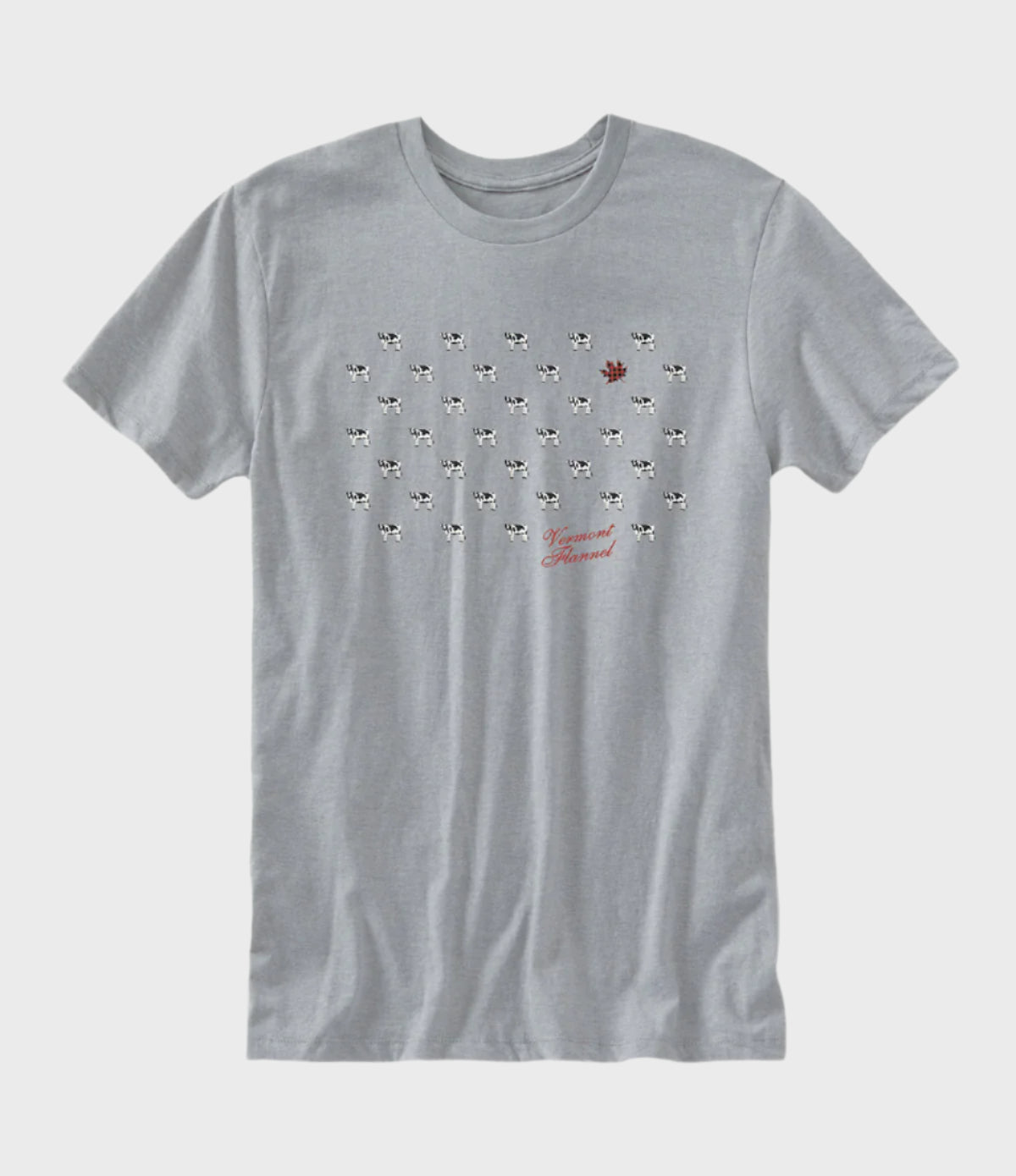 Maple Leaf Cow-a-Dot Graphic T-Shirt - Heather Gray