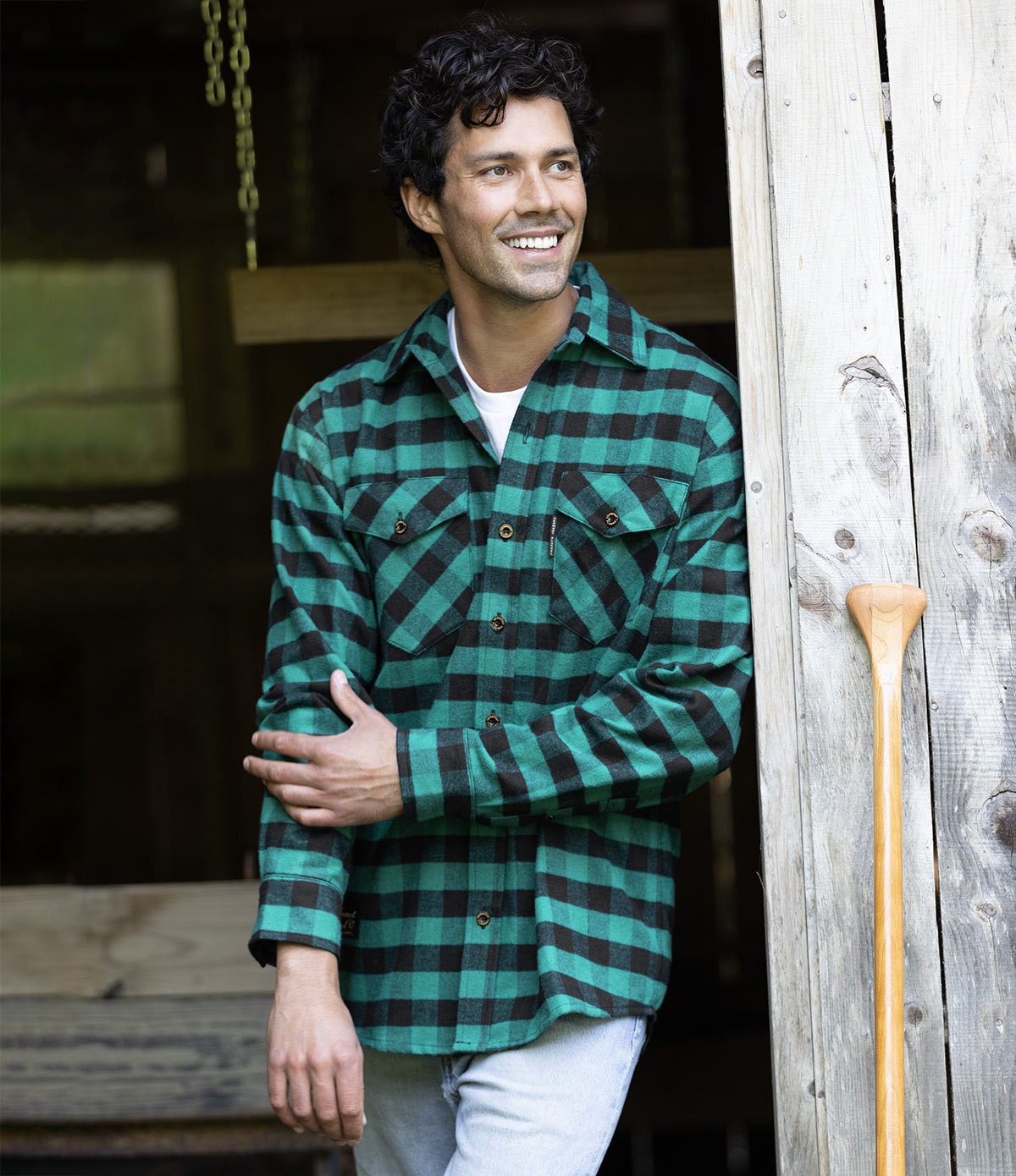 Men's Classic Flannel Shirt - Green Buffalo