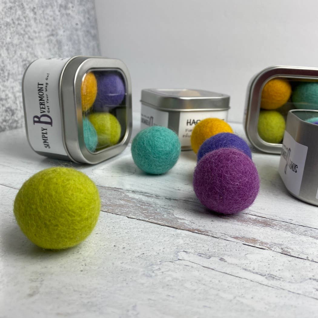 Happy Cat Catnip Infused Felted Balls Gift Tin