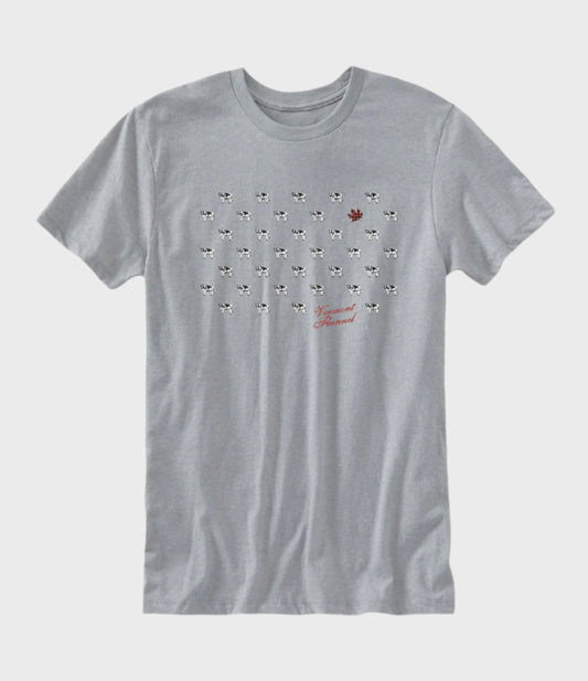 Maple Leaf Cow-a-Dot Graphic T-Shirt - Heather Gray