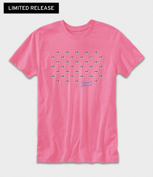Pink '90s Throwback Cow-a-Dot Graphic T-Shirt