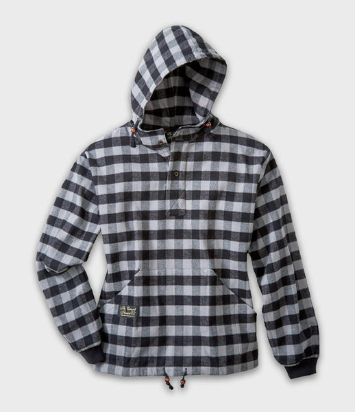 USA製 The Vermont Flannel Company フランネルパーカー バッファローチェック グレー(メンズ X-LARGE)中古 古着 Y4989 Flannel-Hoodie-Gray-