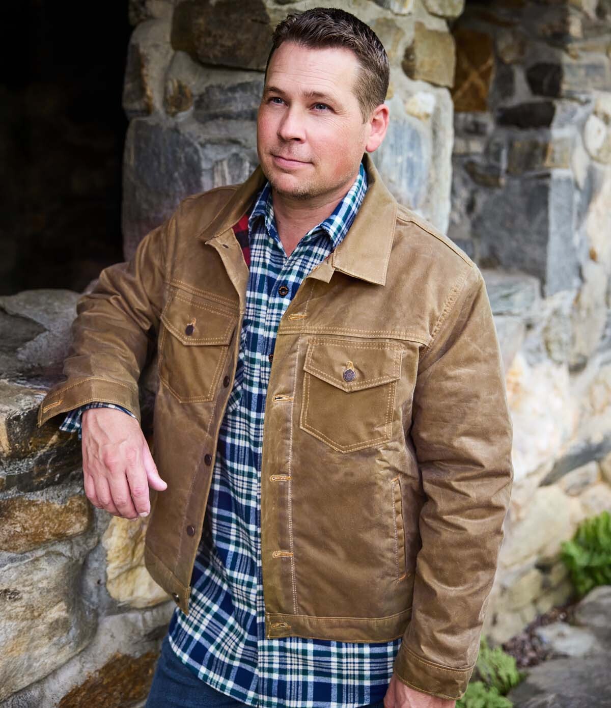 Field Tan '91 Flannel Lined Waxed Canvas Jacket Vermont Flannel Field Tan '91 Flannel Lined Waxed Canvas Jacket Vermont Flannel