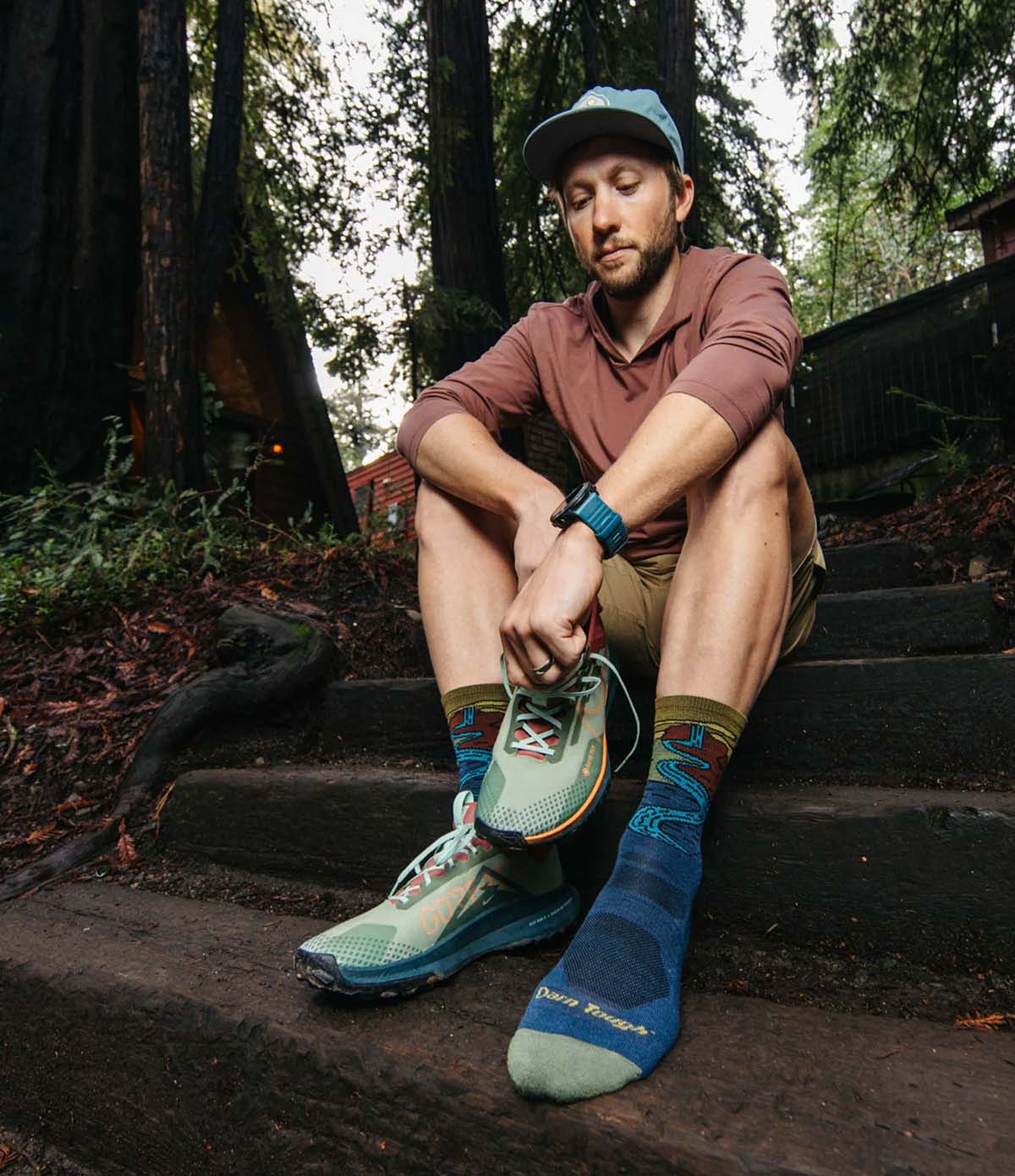 Darn Tough Men's Hiking Socks – Waterfalls Denim | Lightweight