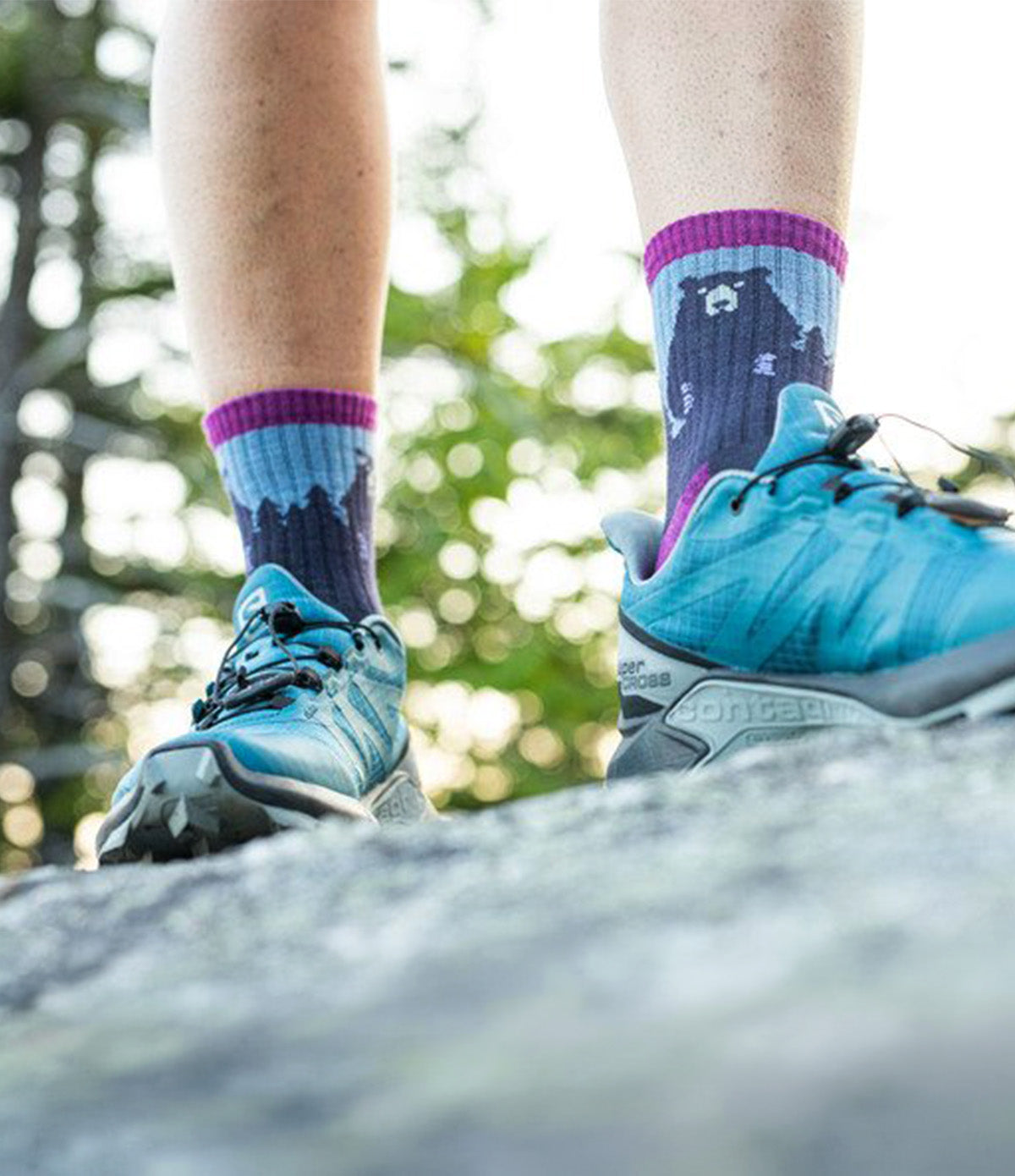 Darn Tough Women's Hiking Socks – Bear Town Purple | Lightweight