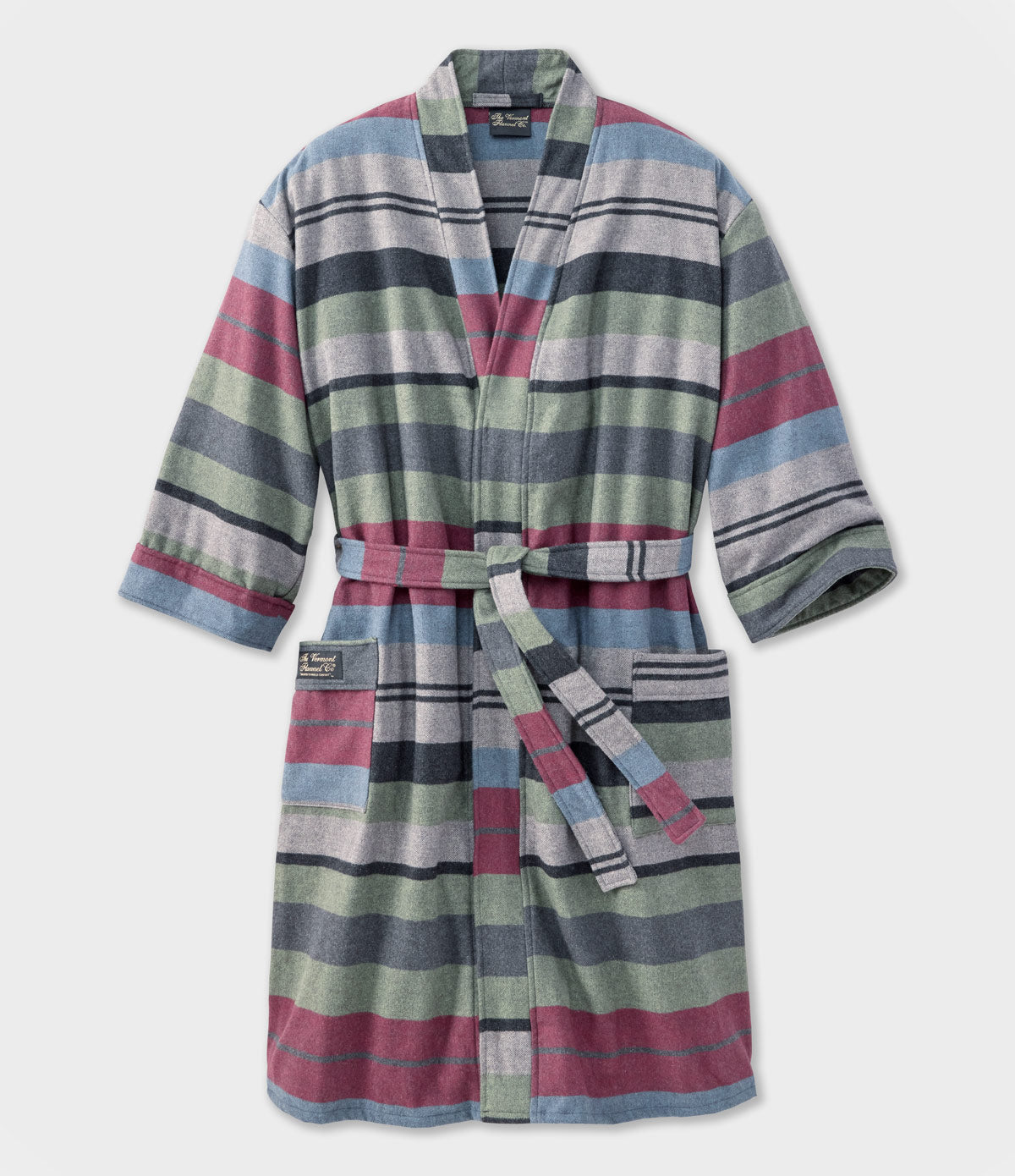 Luxury Flannel Robe – Ember Stripe | Organic Cotton, American-Made ...