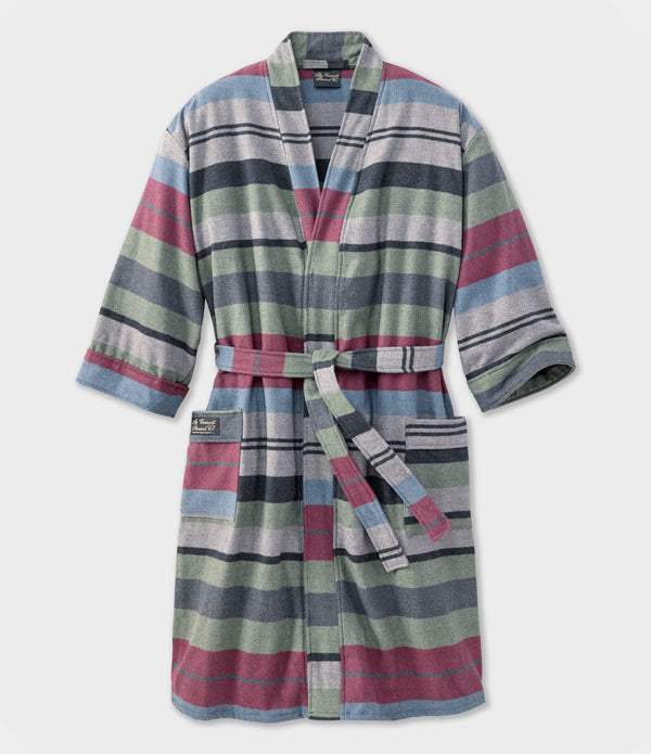 Luxury Flannel Robe – Ember Stripe | Organic Cotton, American-Made ...