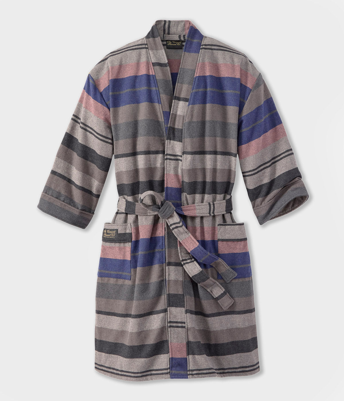 Forging Robes Luxury Flannel Robe – Forge Stripe | Heavyweight Organic Cotton ...
