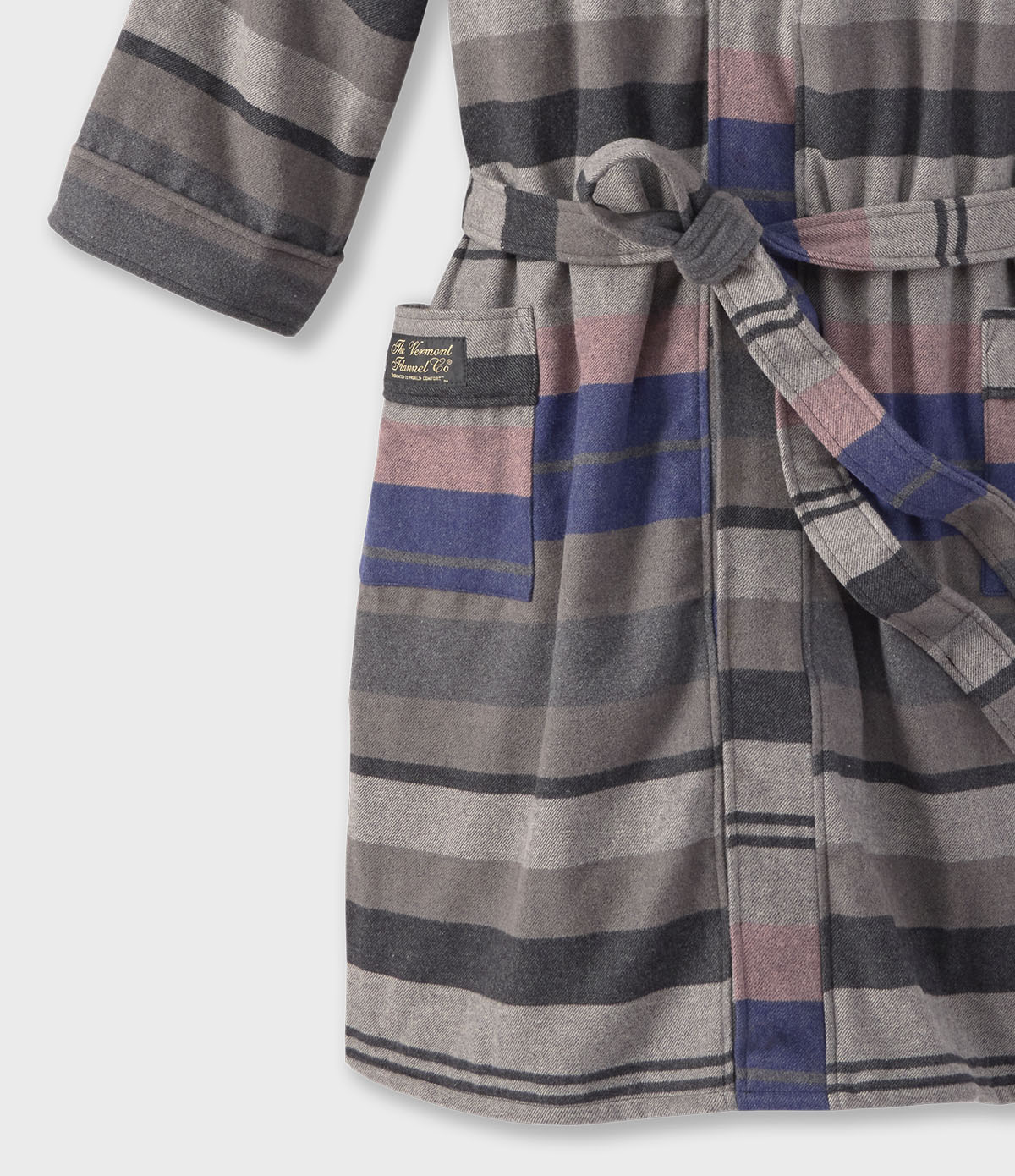 Luxury Flannel Robe – Forge Stripe | Heavyweight Organic Cotton ...