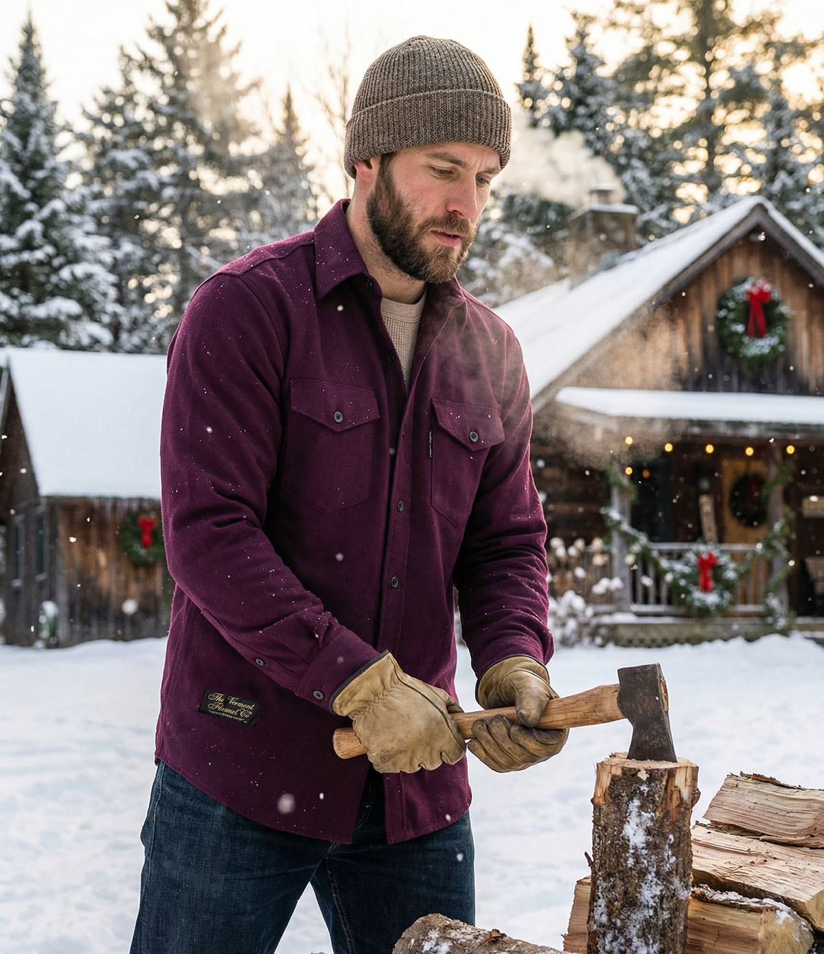 Men's Classic Chamois Shirt – Deep Purple – The Vermont Flannel
