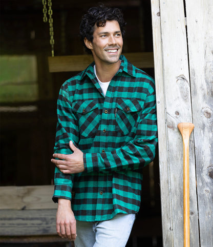 Men's Classic Flannel Shirt - Green Buffalo