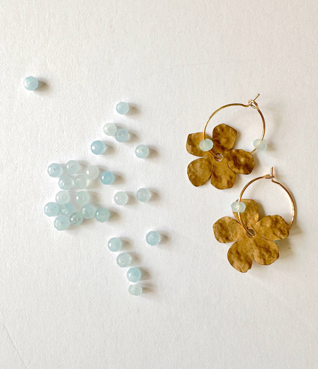 Found & Feral Earrings - Light Blue Aquamarine Fleur