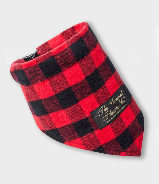 Flannel Dog Bandana – Red Buffalo | Classic Vermont Style
